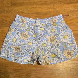 Jenni Intimates Blue Smiley Face Floral Boxers S